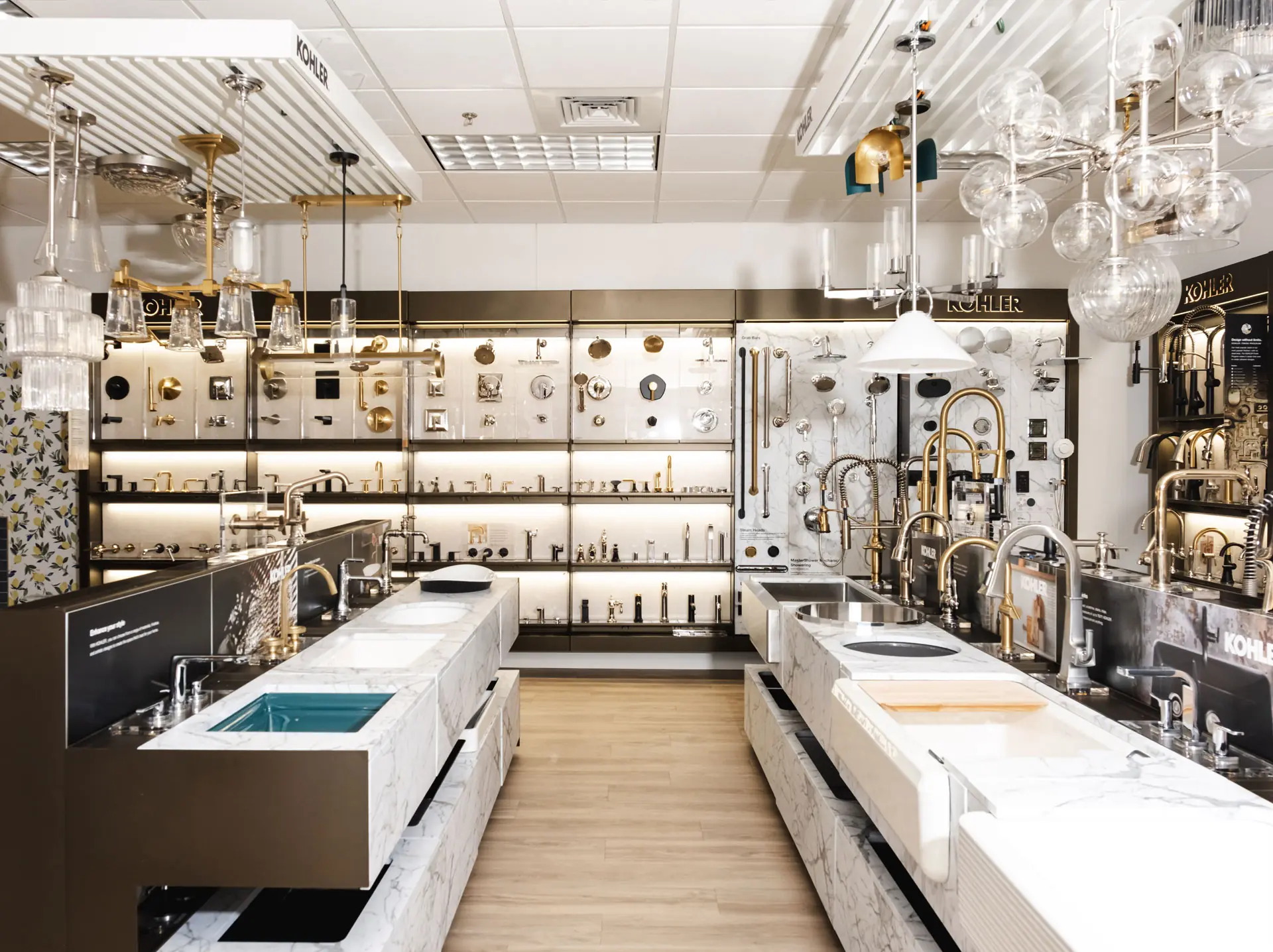 Kitchen sinks and faucets in the Facets Wilmington Kitchen Showroom