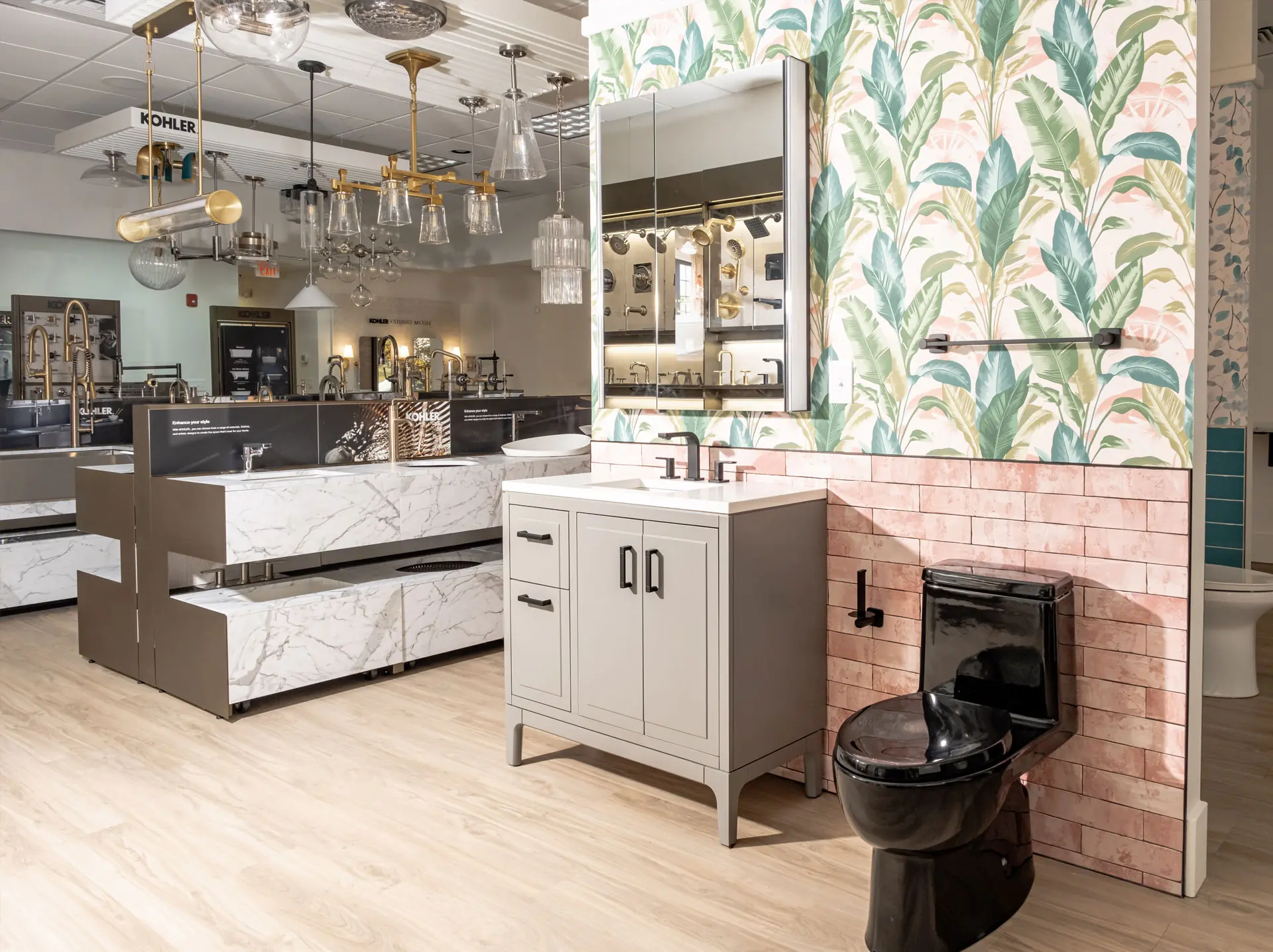 Black toilet in the Facets Wilmington Showroom