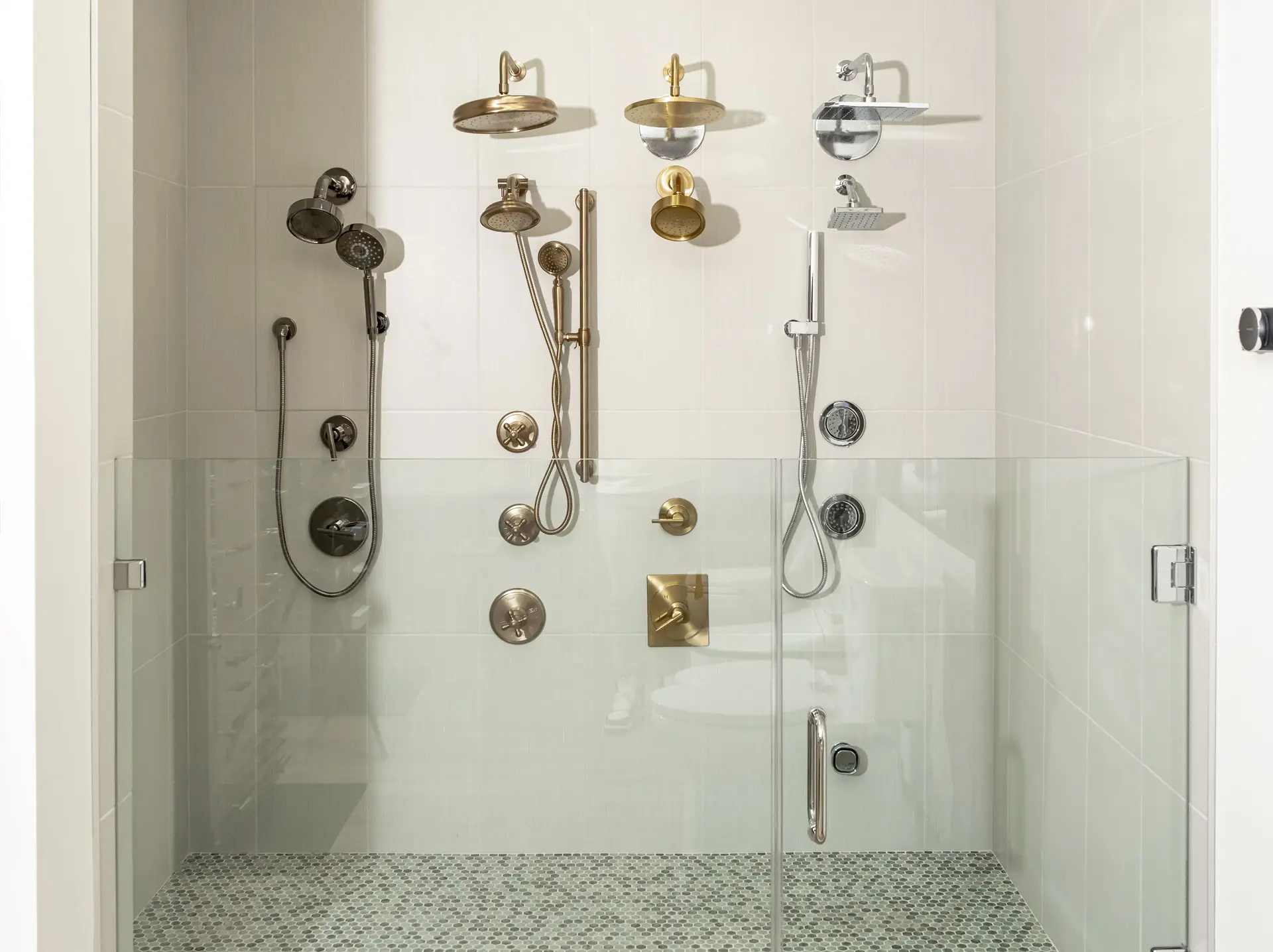 Shower display in the Wilmington NC FACETS Showroom